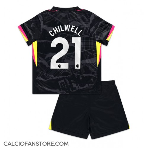 Maglia Calcio Chelsea Ben Chilwell #21 Terza Divisa Bambino 2024-25 Manica Corta (+ pantaloncini)